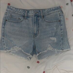 Old Navy Faded Blue Ripped Jean Shorts
